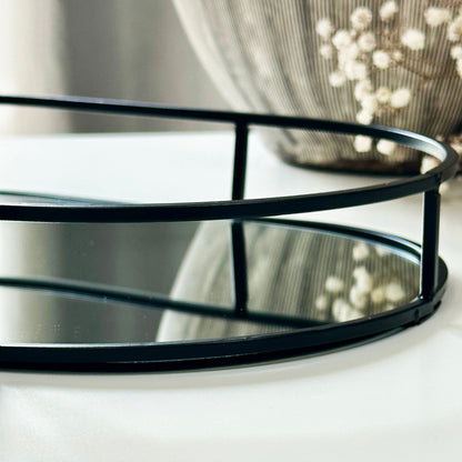 Black Pebble Mirror Tray - Style A