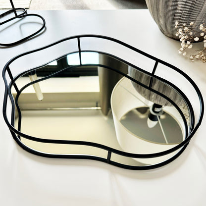 Black Pebble Mirror Tray - Style A