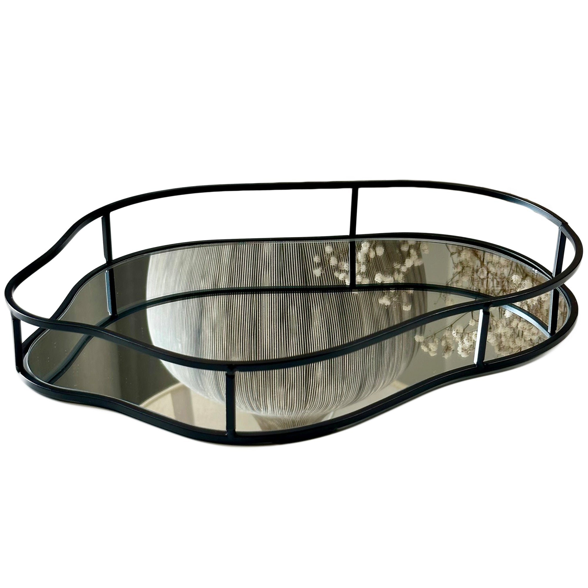 Black Pebble Mirror Tray - Style A