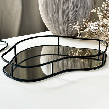 Black Pebble Mirror Tray - Style B