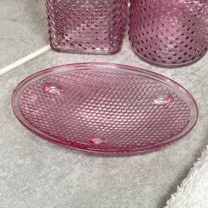 3pc Pink Bobble Bathroom Set