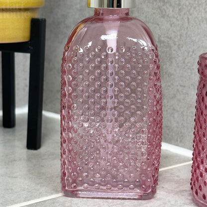 3pc Pink Bobble Bathroom Set