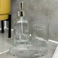 3pc Clear Ribbed Bathroom Set