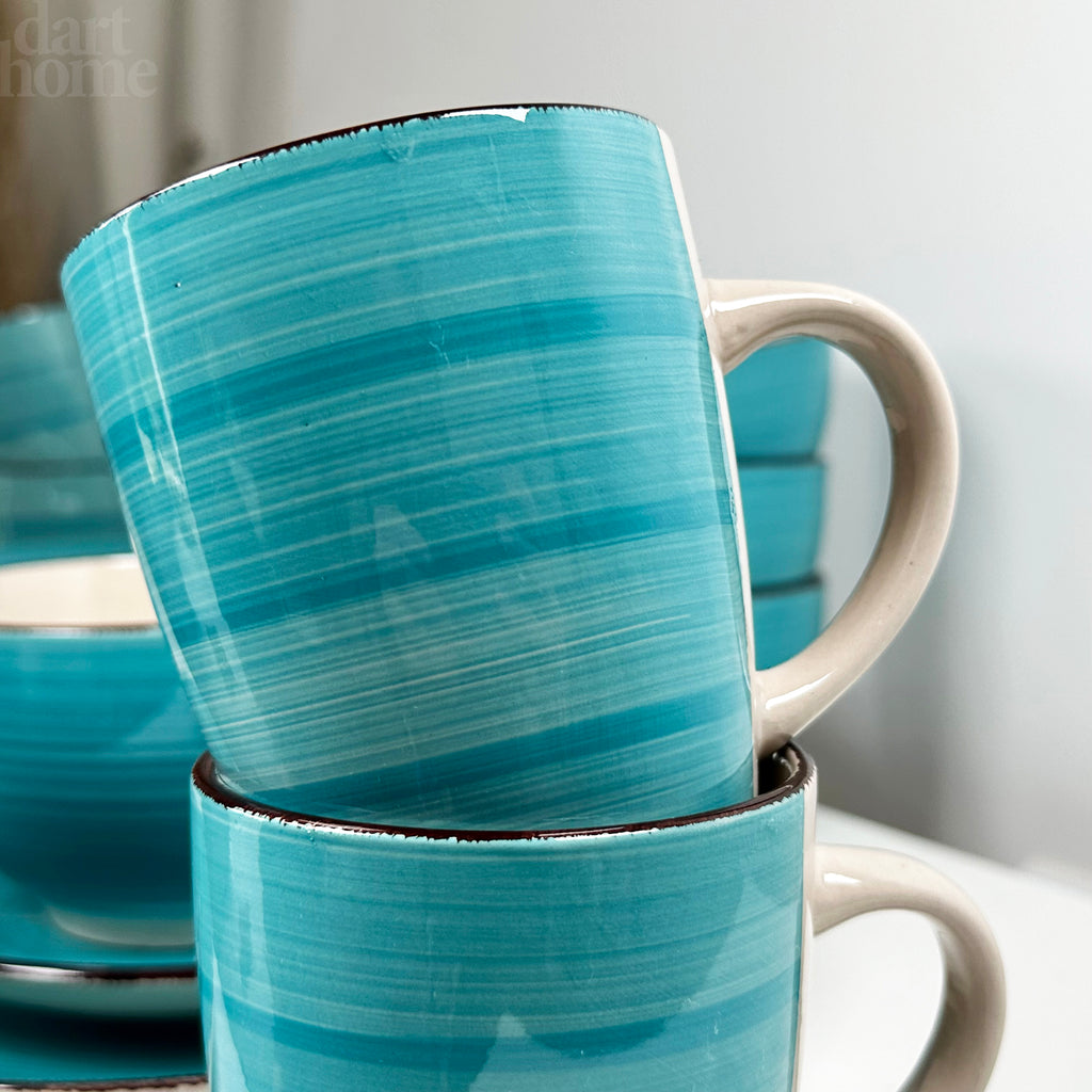 Blue Swirl 16 Piece Dinner Set