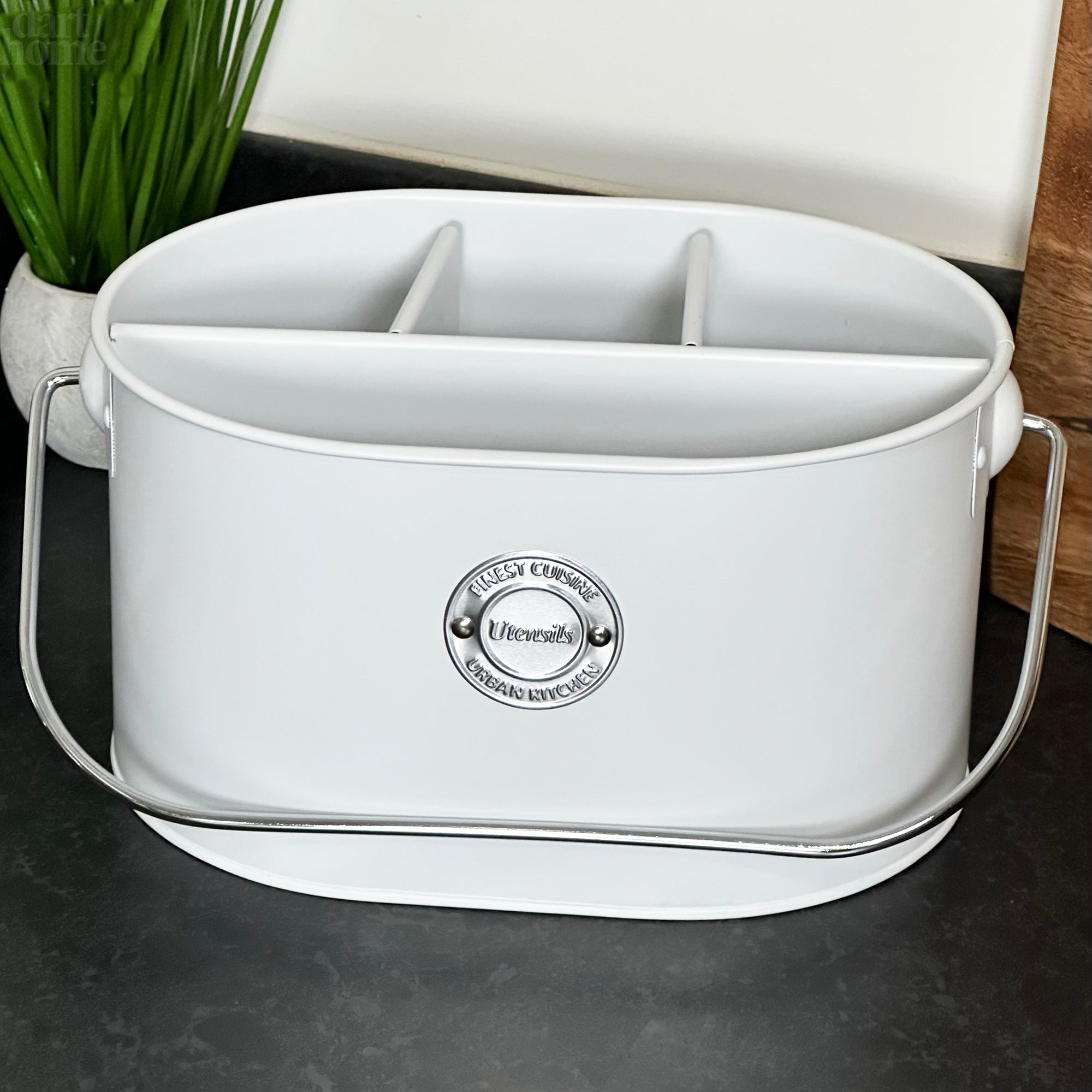 Weißer Tisch-Caddy mit 4 Fächern