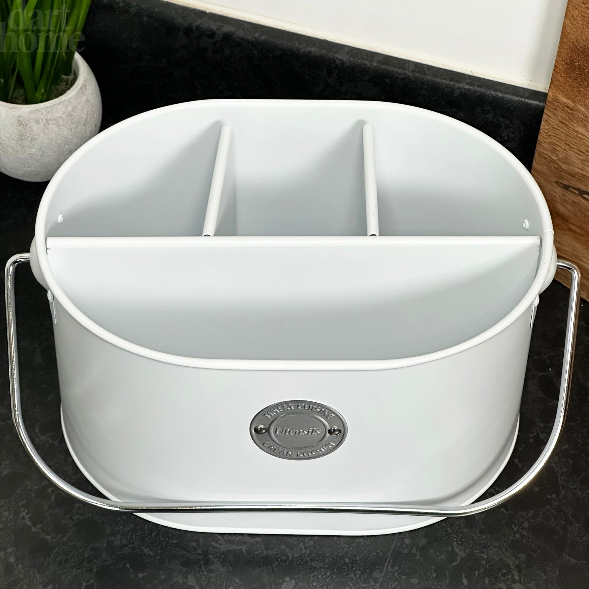 Weißer Tisch-Caddy mit 4 Fächern