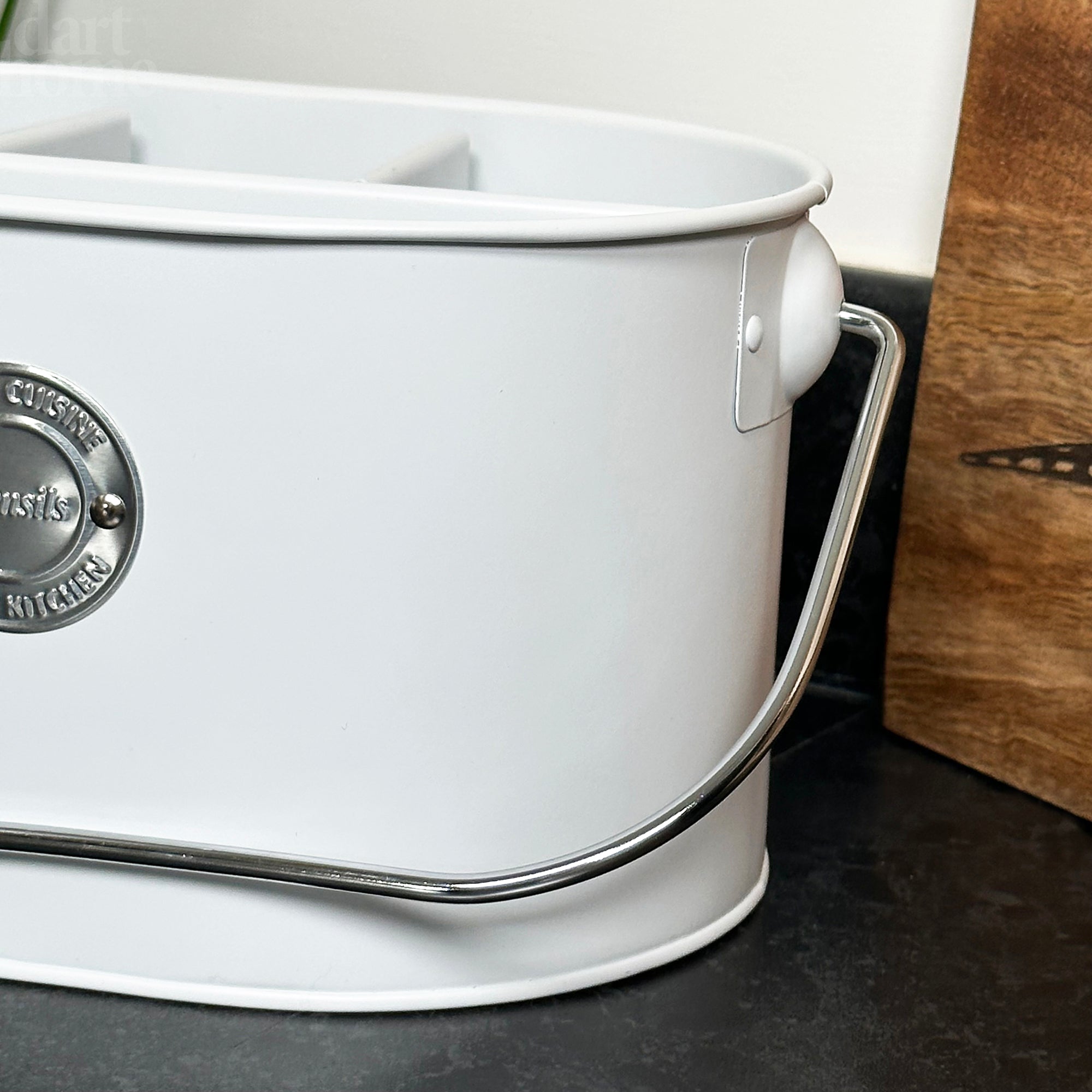 Weißer Tisch-Caddy mit 4 Fächern