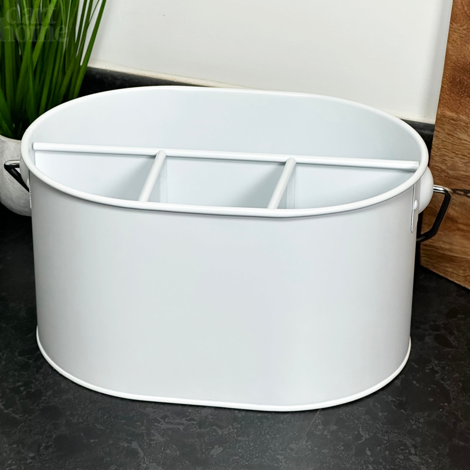 Weißer Tisch-Caddy mit 4 Fächern