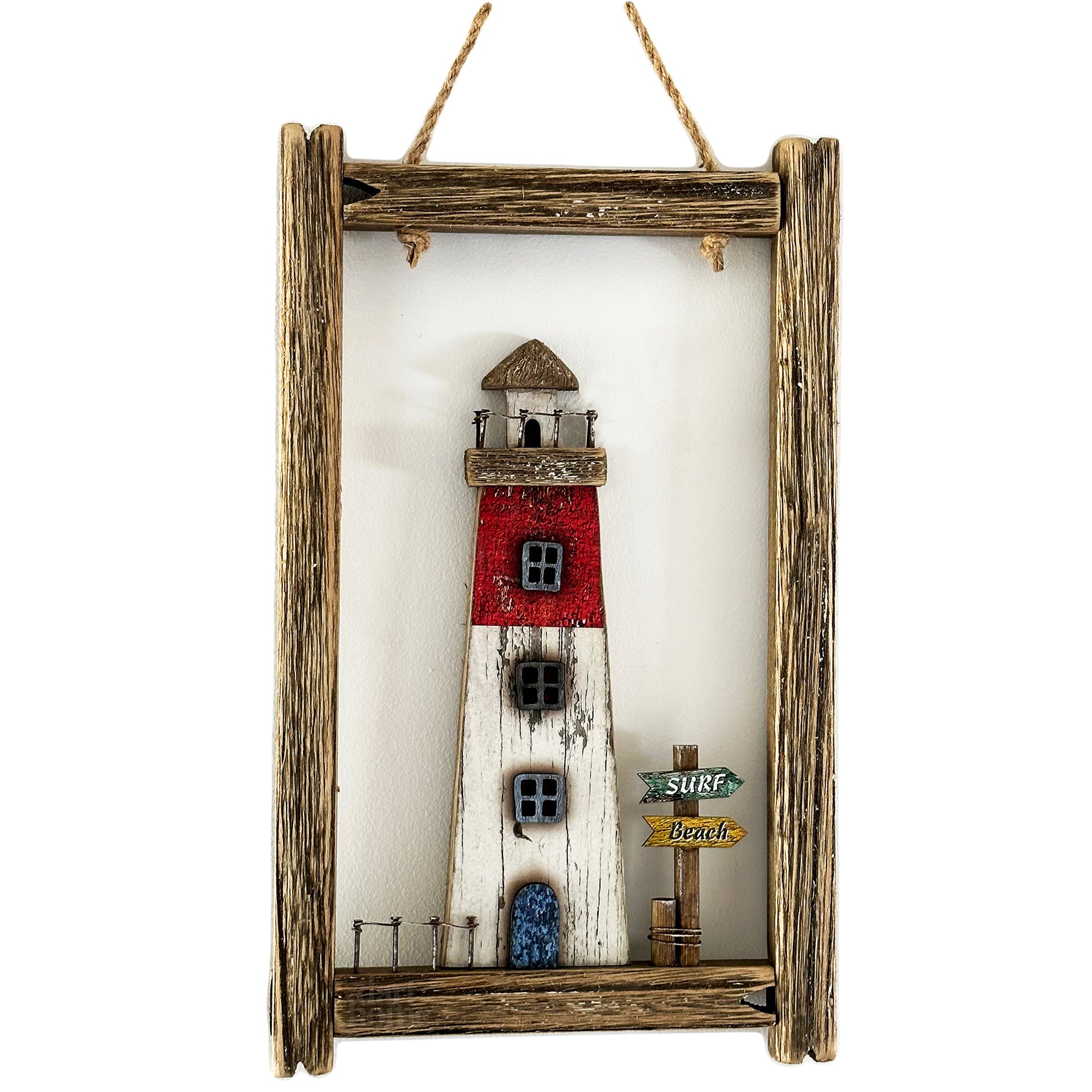 Framed Coastal Lighthouse Wall Decor