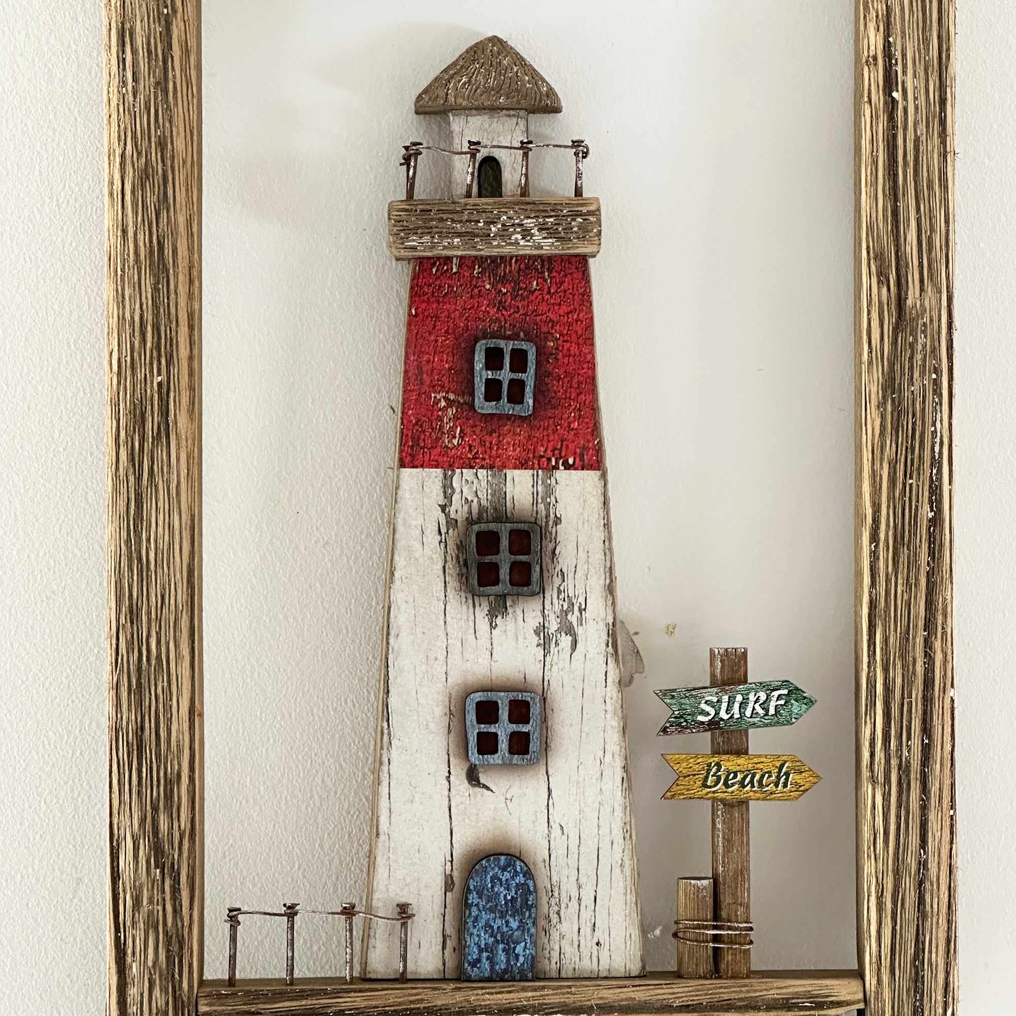 Framed Coastal Lighthouse Wall Decor