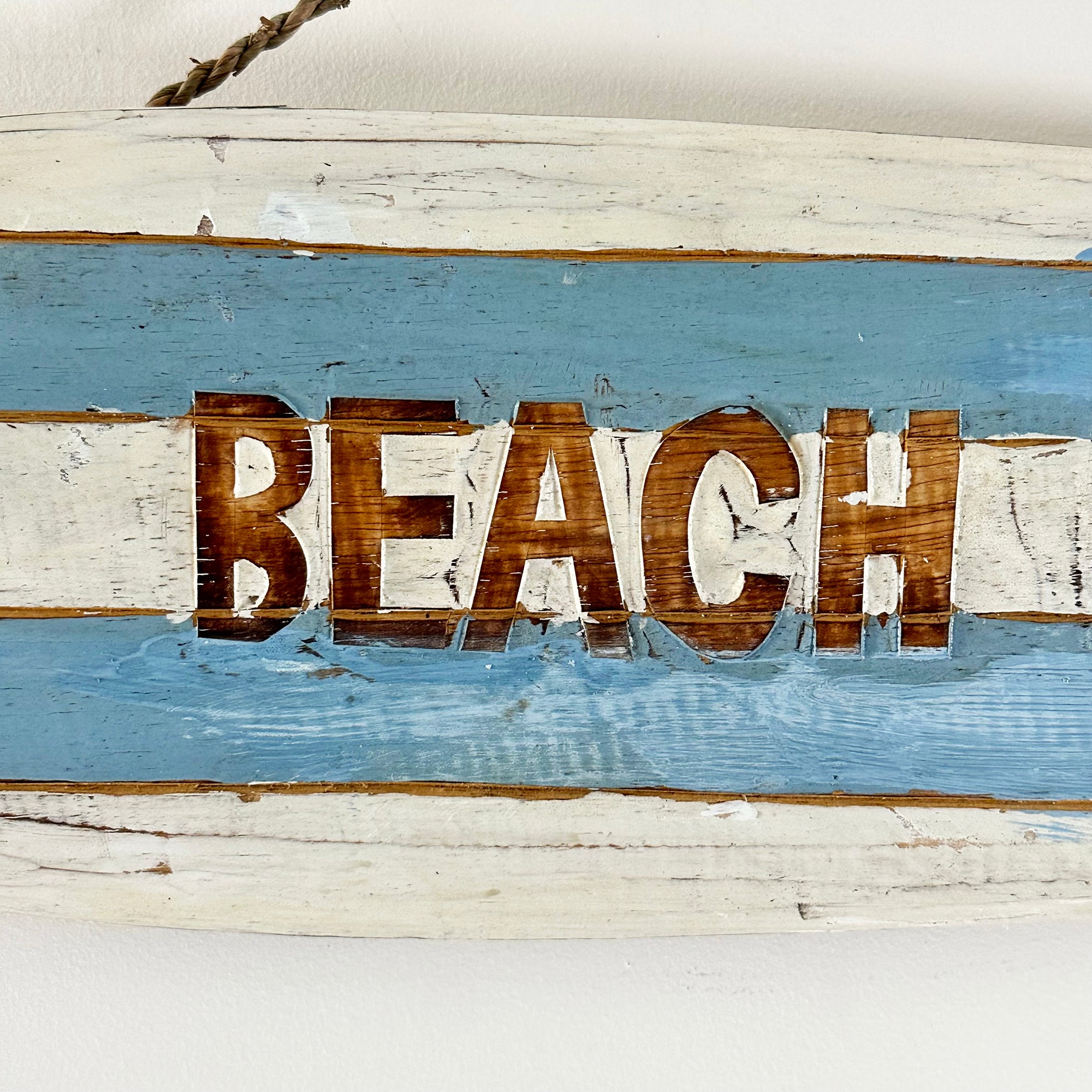 Hanging Beach House Surfboard Sign