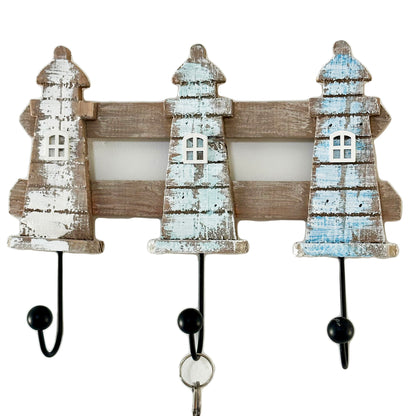 Rustic Lighthouse Triple Wall Hooks