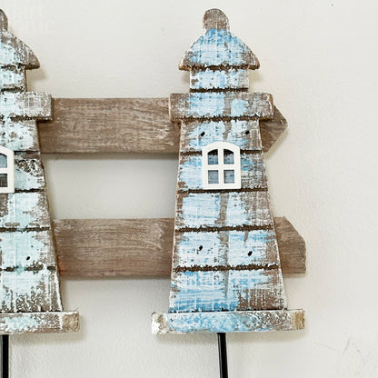 Rustic Lighthouse Triple Wall Hooks