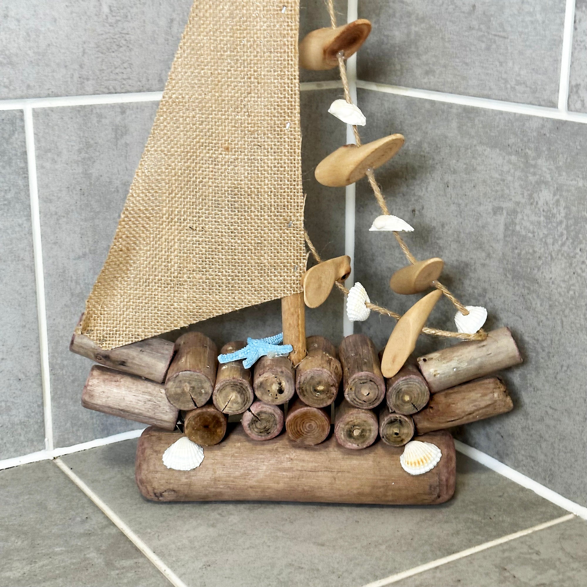Large Driftwood Boat Sculpture