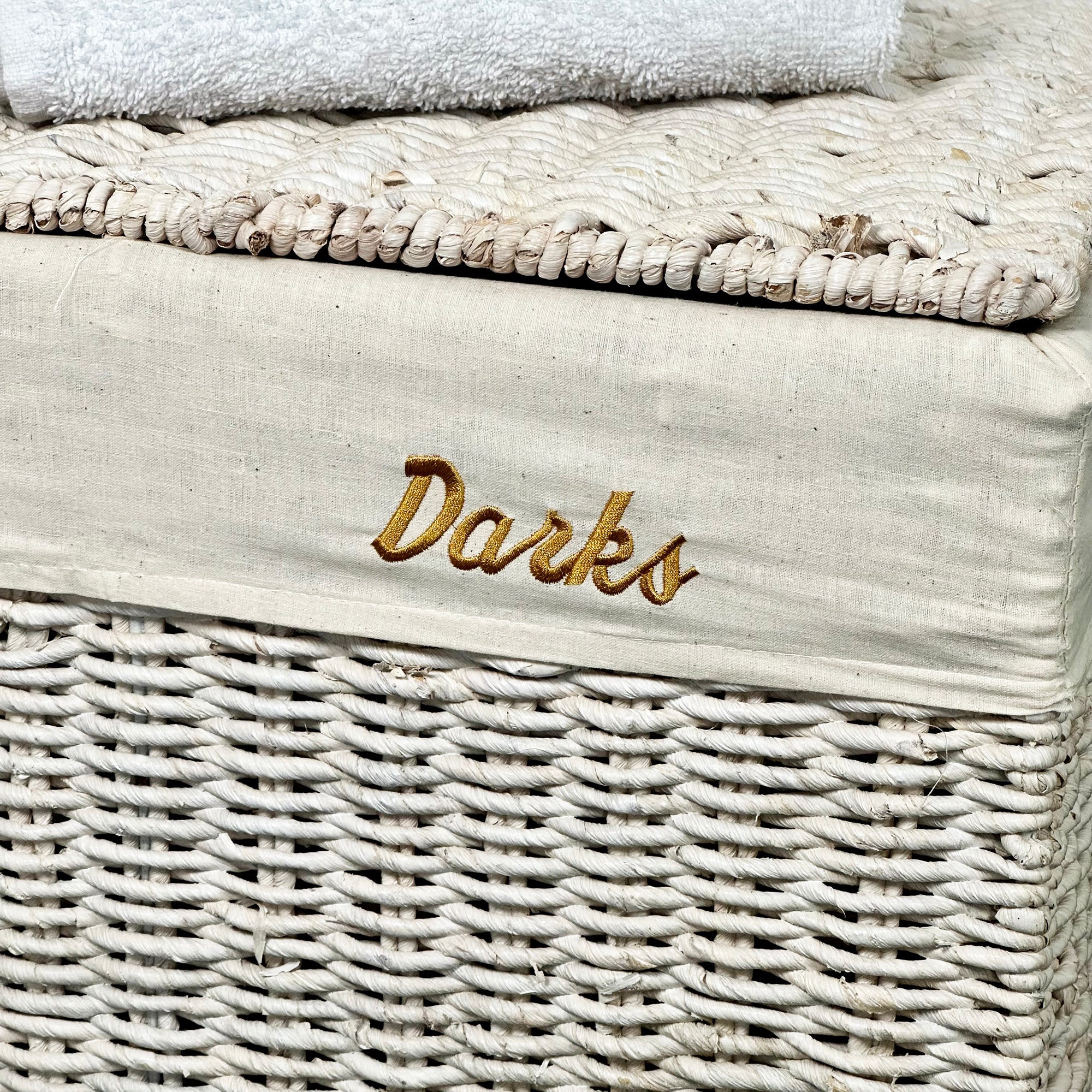 Lights And Darks Wicker Laundry Basket