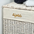Lights And Darks Wicker Laundry Basket