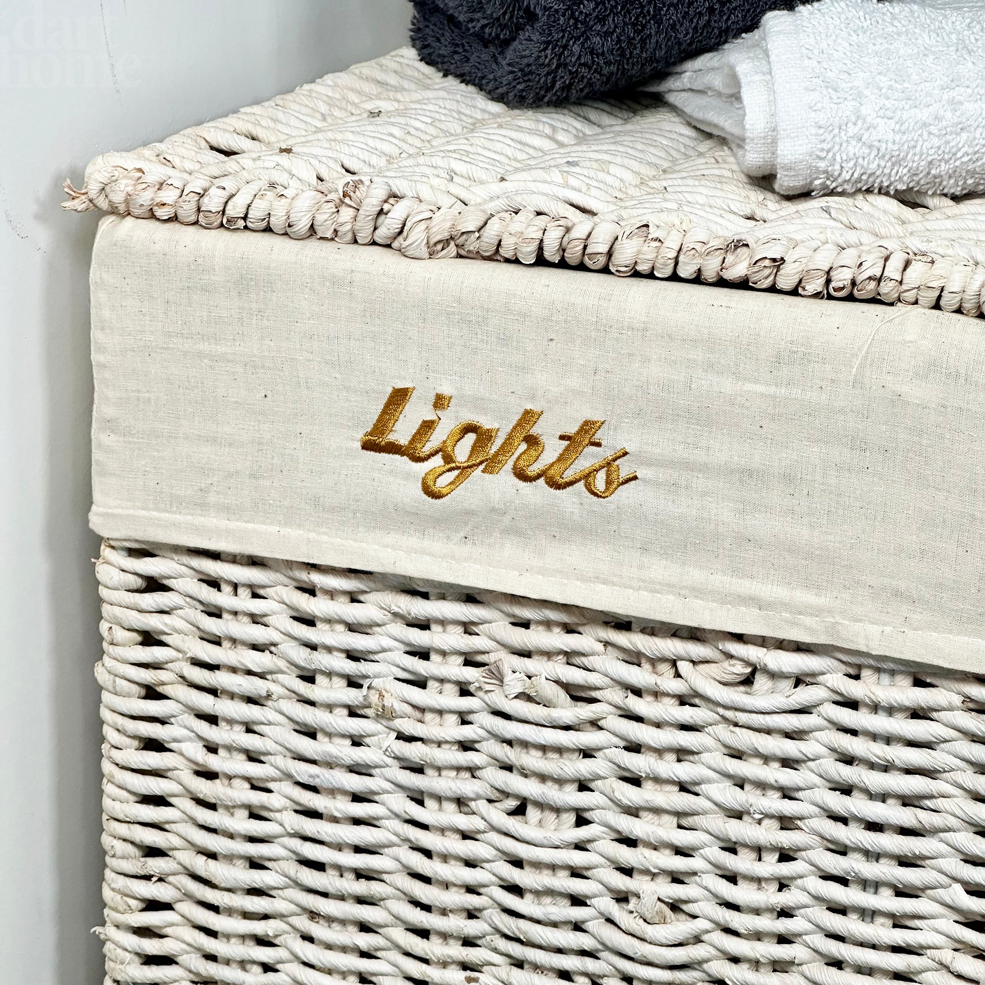 Lights And Darks Wicker Laundry Basket
