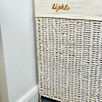 Lights And Darks Wicker Laundry Basket