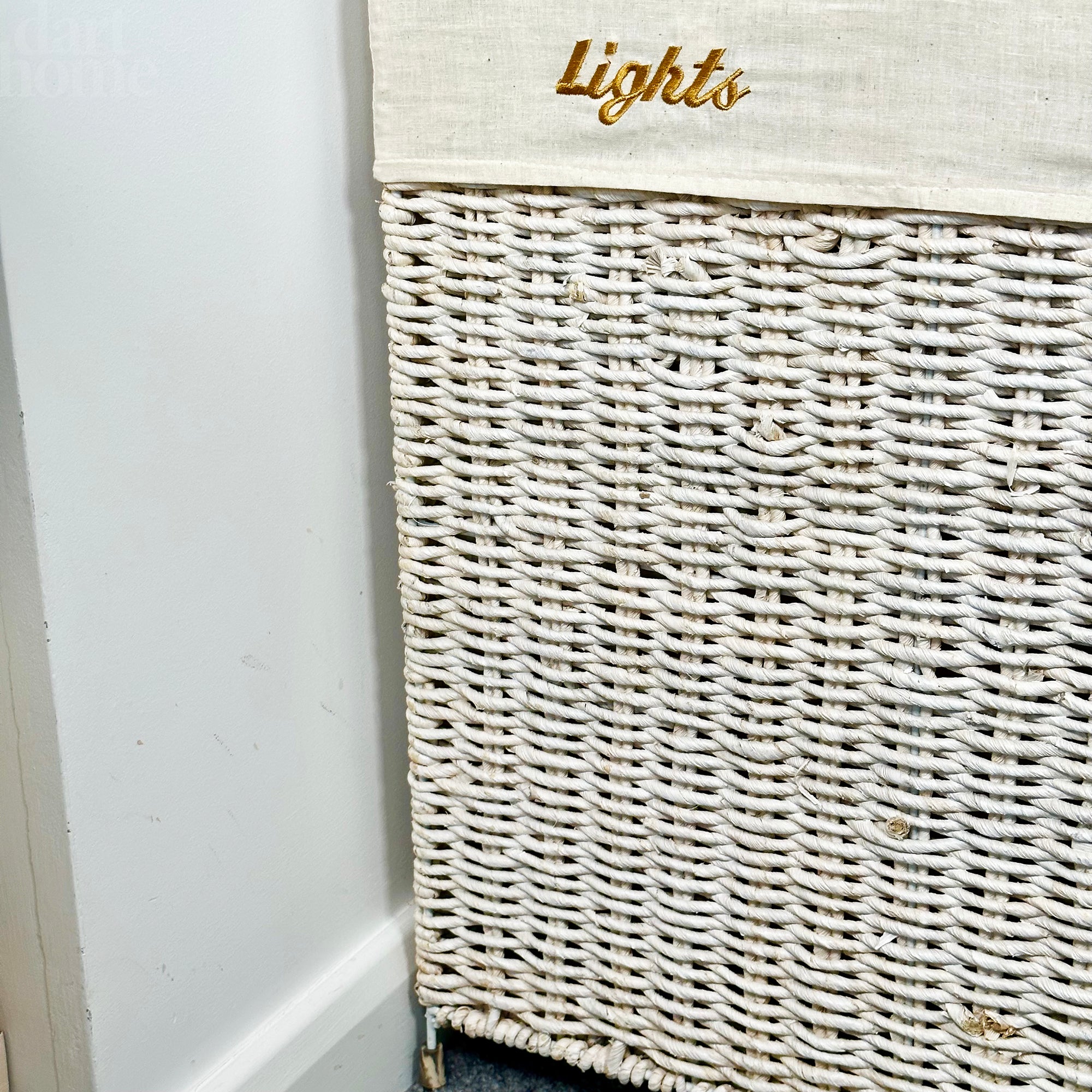 Lights And Darks Wicker Laundry Basket