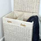 Lights And Darks Wicker Laundry Basket