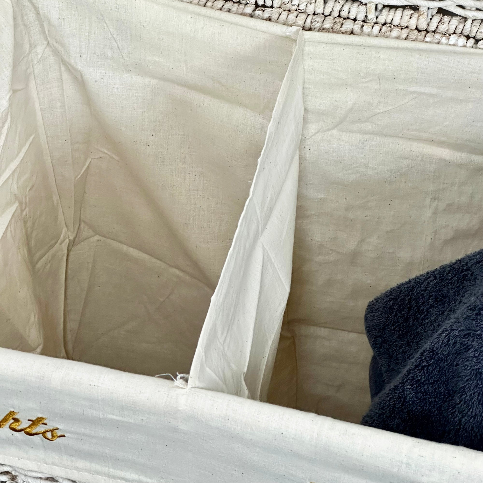 Lights And Darks Wicker Laundry Basket