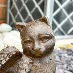 Cast Iron Cat Angel Figurine