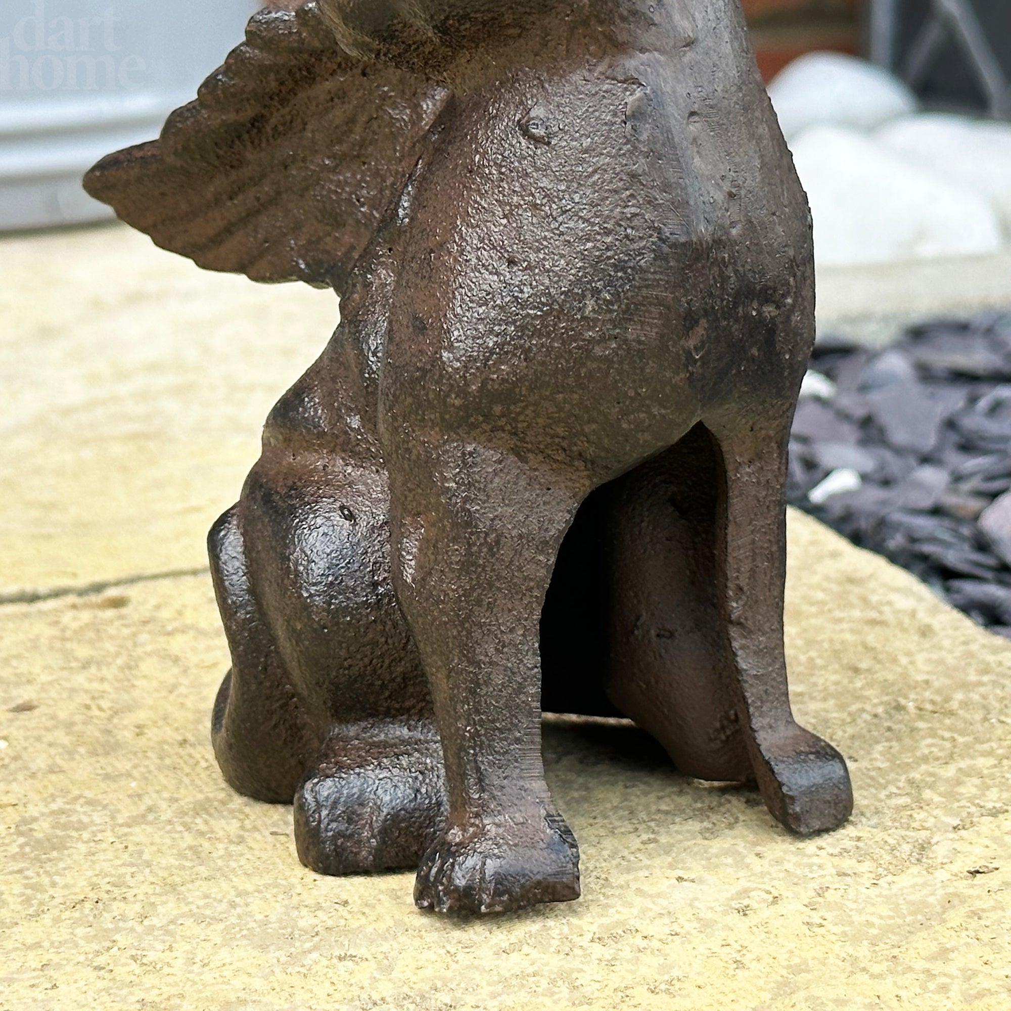Cast Iron Cat Angel Figurine