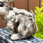 Wood Effect Bunny Sculpture