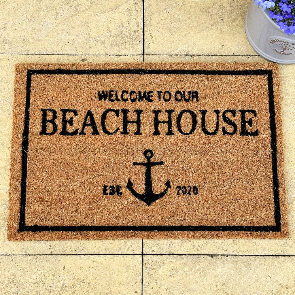 Welcome To Our Beach House Coir Doormat - Style A