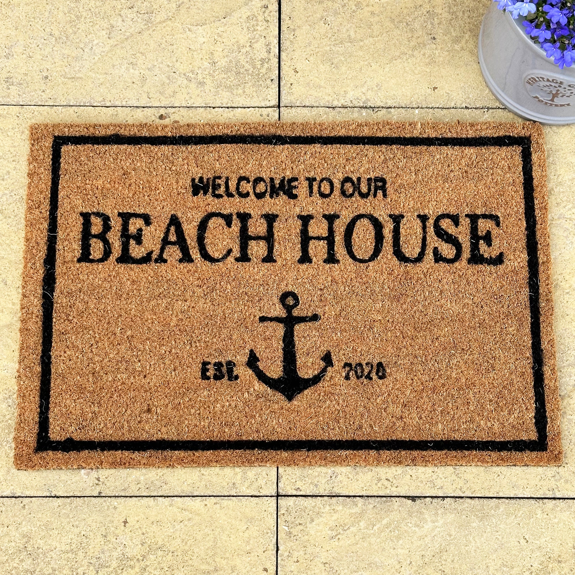 Welcome To Our Beach House Coir Doormat - Style A