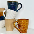 Set Of 4 Reactive Glaze Patterned Mugs 200ml
