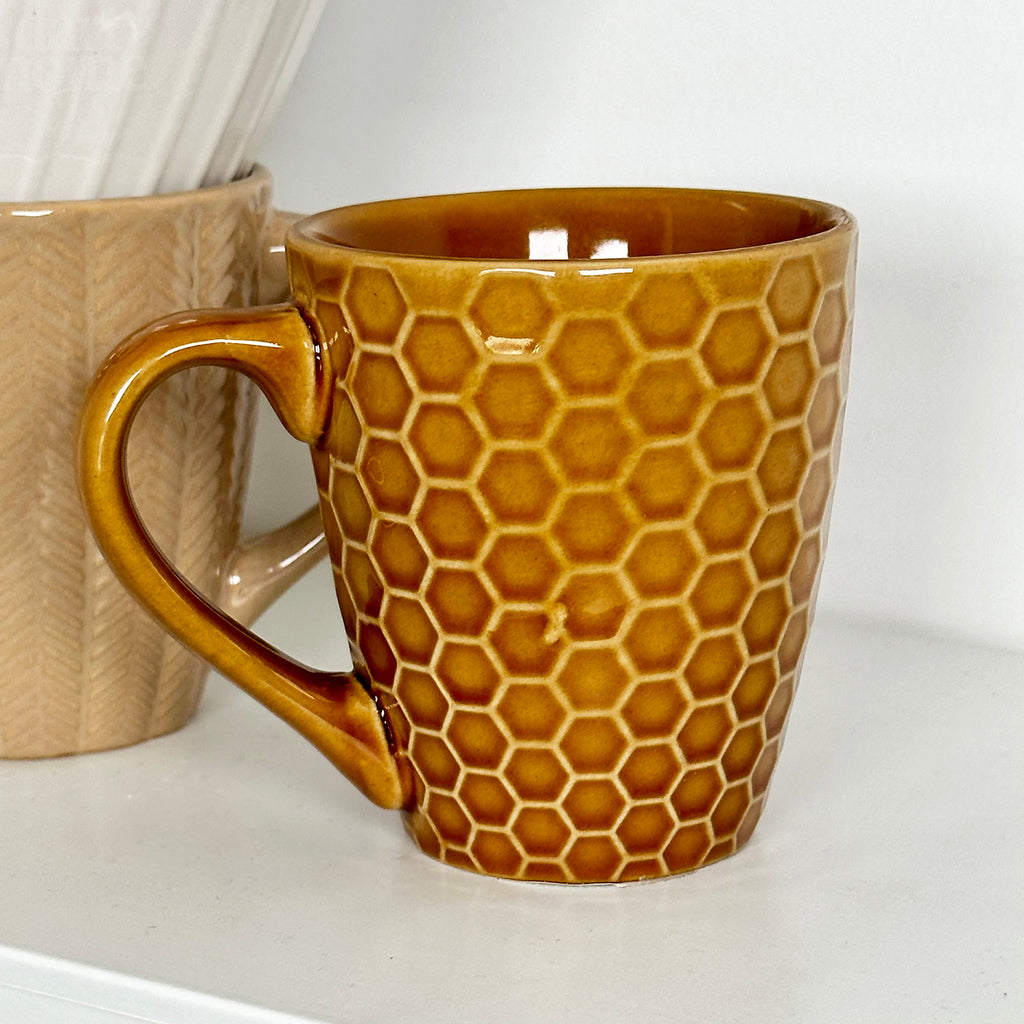 Set Of 4 Reactive Glaze Patterned Mugs 200ml