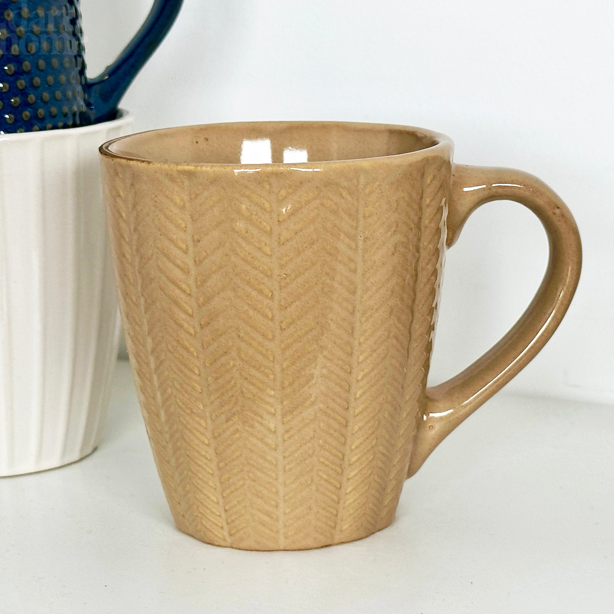 Set Of 4 Reactive Glaze Patterned Mugs 200ml