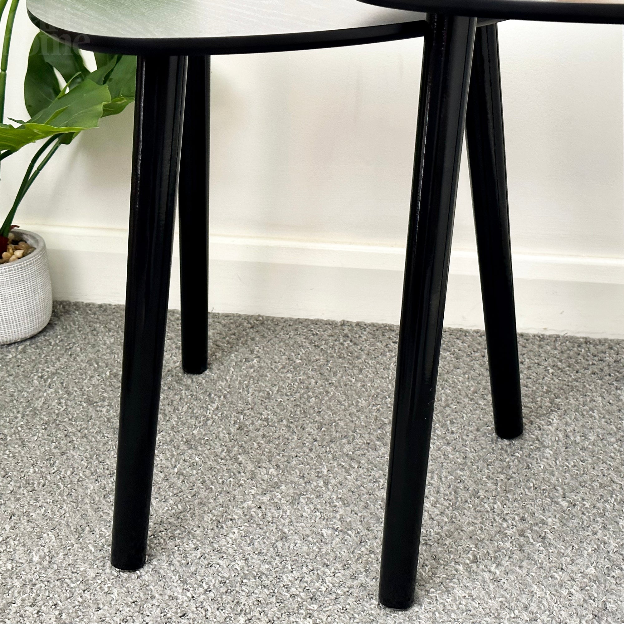 Set Of 2 Black Pebble Side Tables