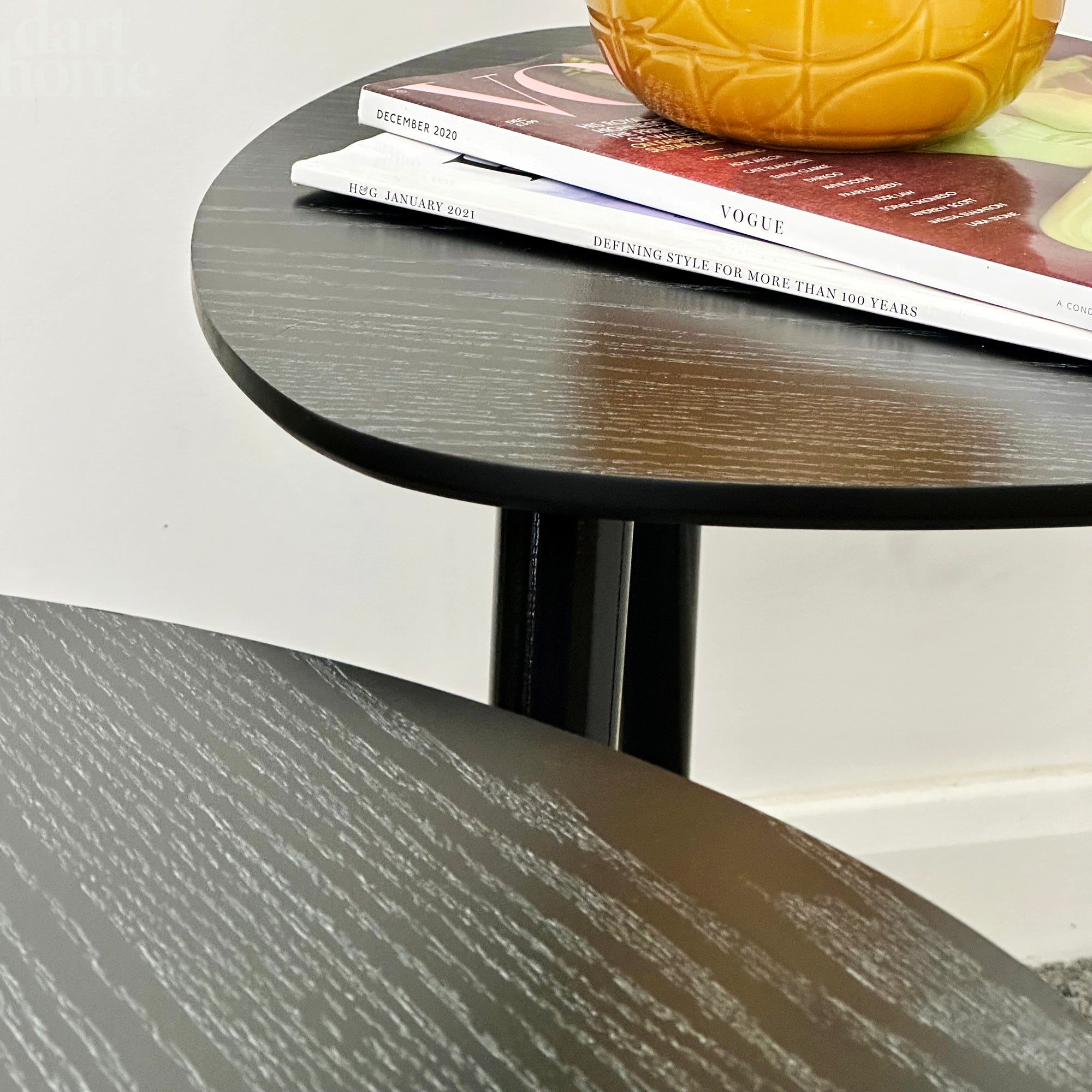 Set Of 2 Black Pebble Side Tables