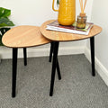 Set Of 2 Pebble Side Tables With Black Legs