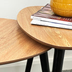 Set Of 2 Pebble Side Tables With Black Legs