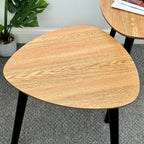 Set Of 2 Pebble Side Tables With Black Legs