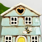 Blue Beehive House Candle Holder