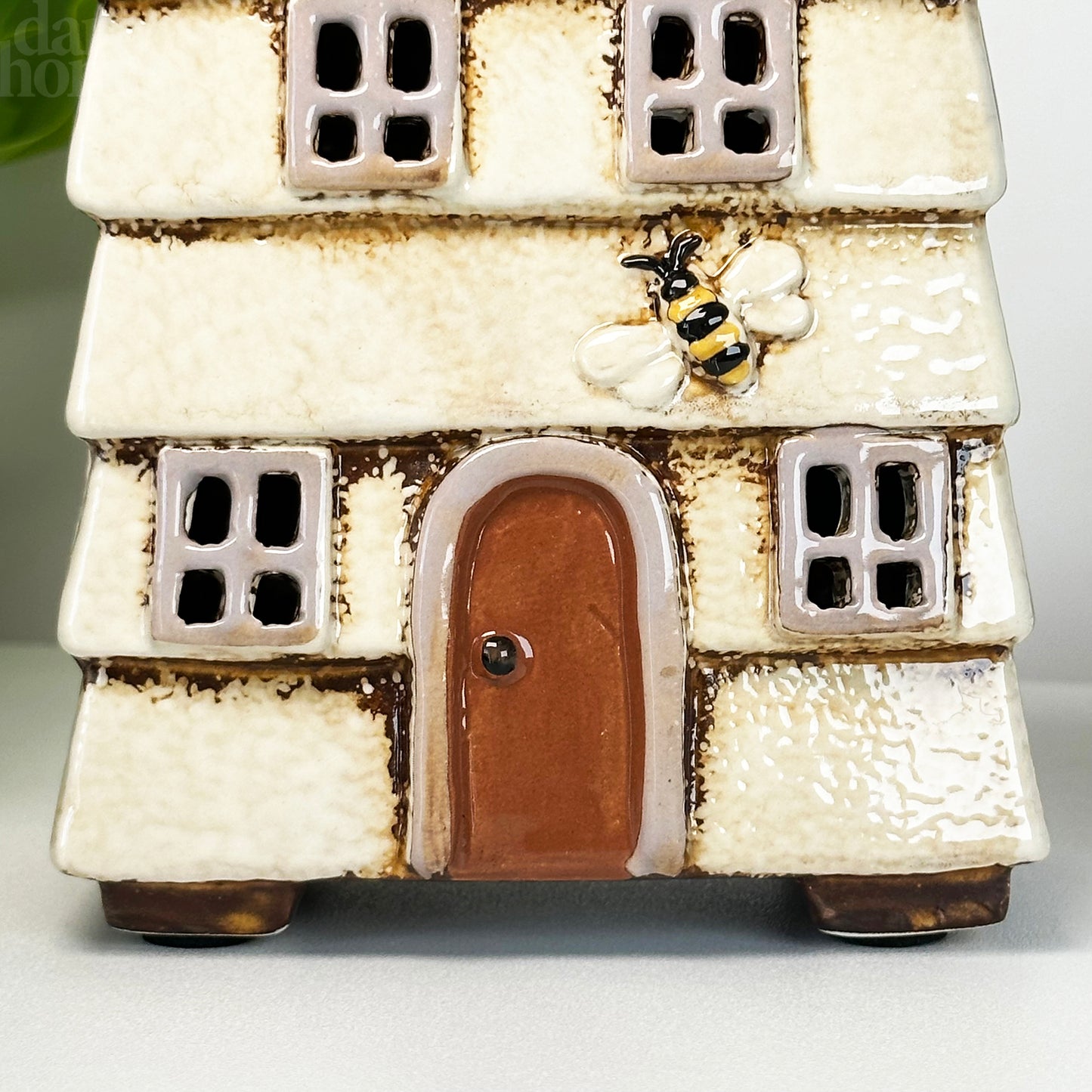 Cream Beehive House Candle Holder