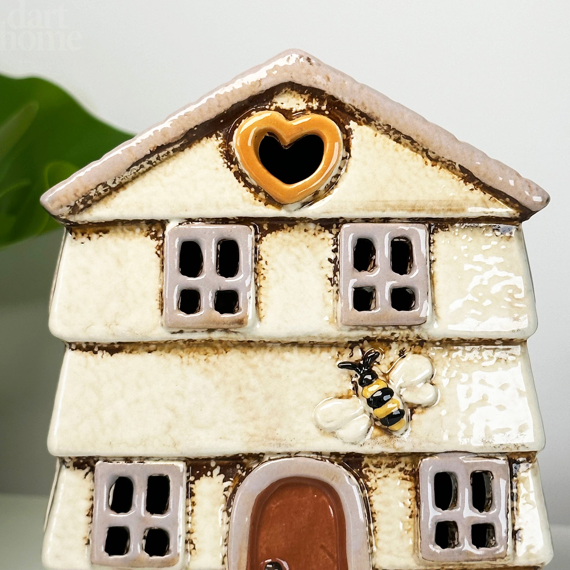 Cream Beehive House Candle Holder