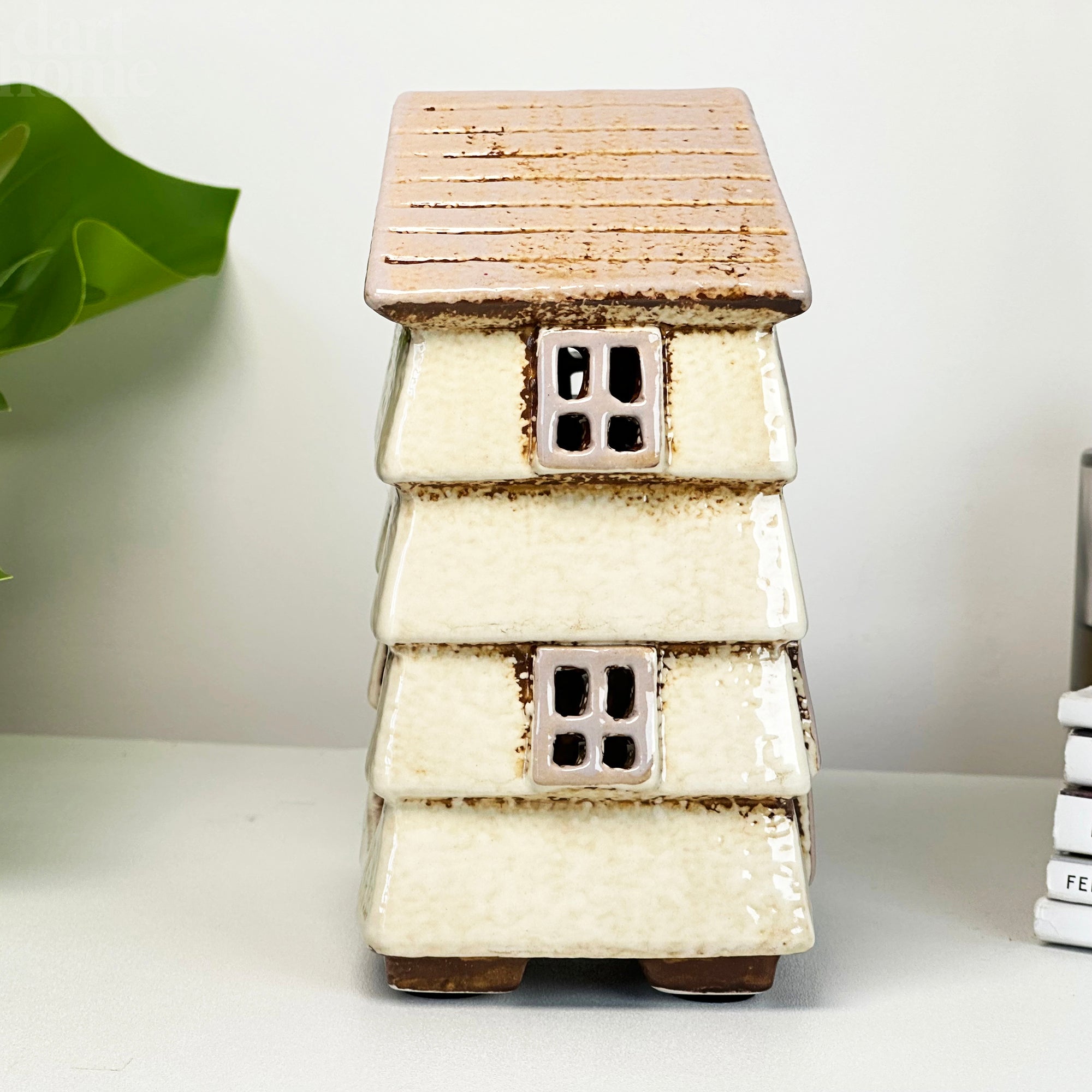 Cream Beehive House Candle Holder