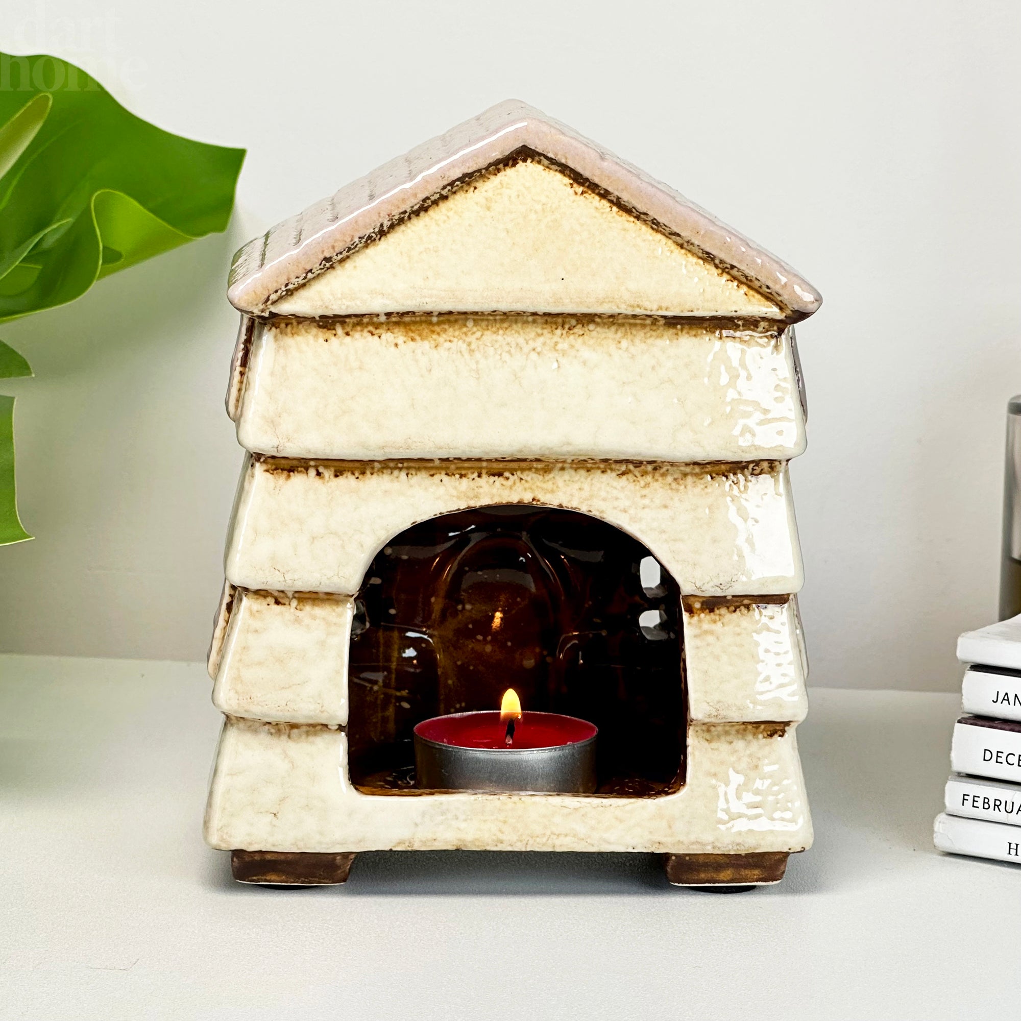 Cream Beehive House Candle Holder