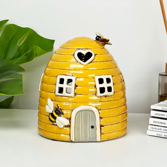 Yellow Beehive Dome Candle Holder