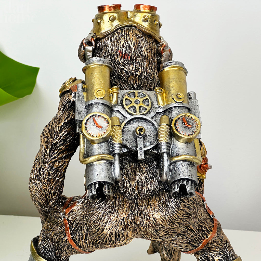 Gold Steampunk Monkey Sculpture