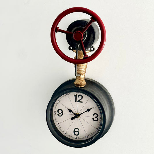 Wall Mounted Metal Industrial Pipe Clock