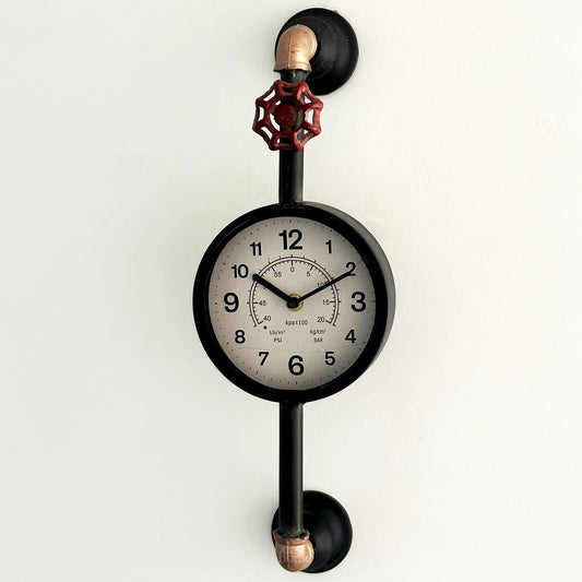 Metal Industrial Pipe Wall Clock