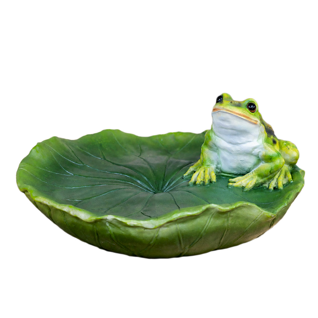 Frog On Lilypad Garden Bird Bath Ornament