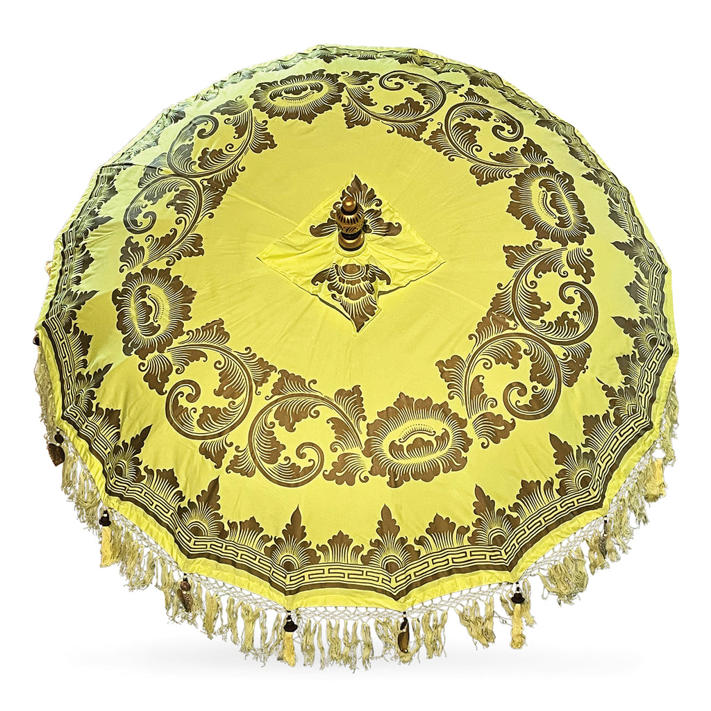 Gelber und goldener Bali-Sonnenschirm, 2 m