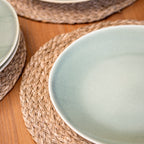 Set Of 4 Green Reactive Dinner Plates